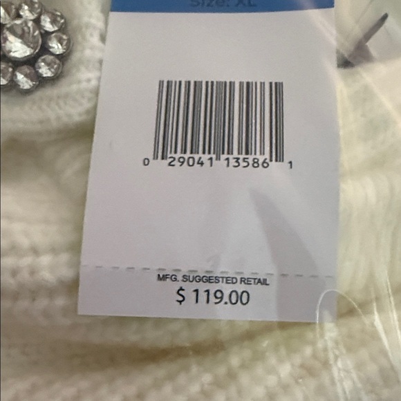 Sam Edelman Keegan Peplum Cardigan with Bedazzled button detail NWT XL Cream - Picture 13 of 15